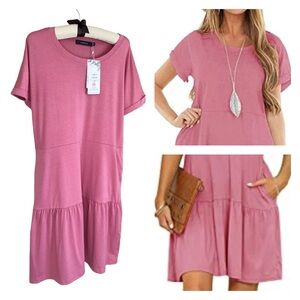 🚨 NWT YIBOCK Pink Dress Size M
